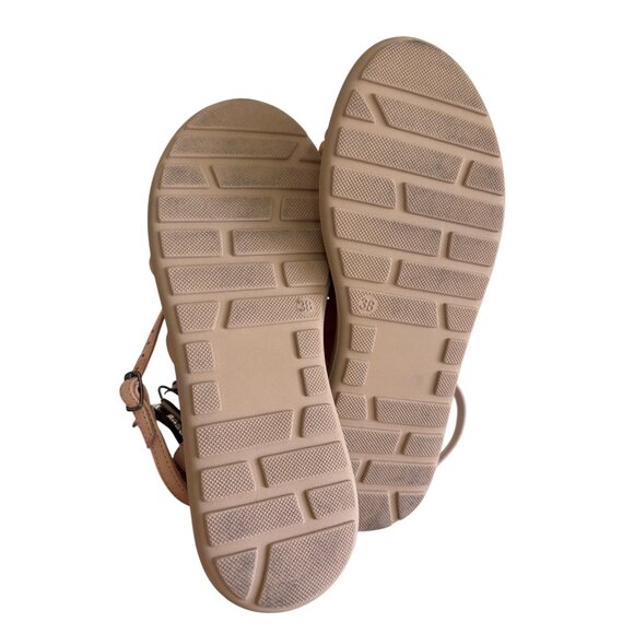 Free People Vivienne Strappy Sandal Beige Coral Adjustable Ankle Strap - Picture 13 of 14